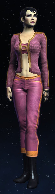 Ferengi top with cutoffs off-duty costume.