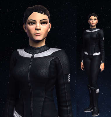 Commander Mandi Pargman is One of Twelve's Senior Science Officer, specializing primarily in ship deflector and shield technologies. Despite numerous awards for her achievements, Mandi still tends to find it difficult to deal with stressful situations.